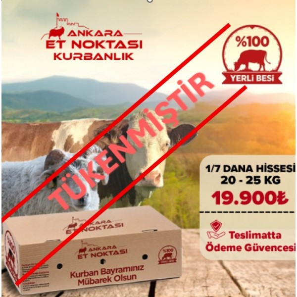 20-25 Kg Kurbanlık Dana 1/7 Hissesi